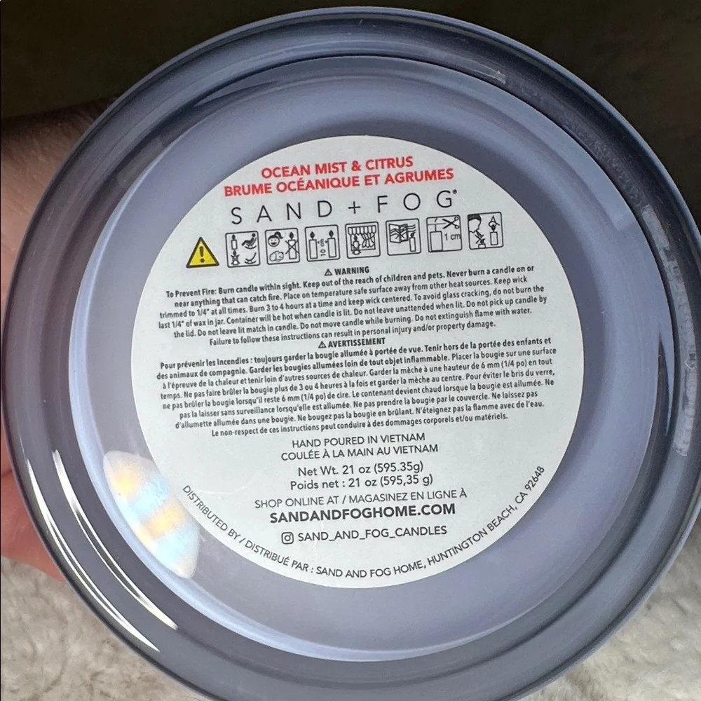 Sand + Fog ocean mist + citrus candle 21 ozs